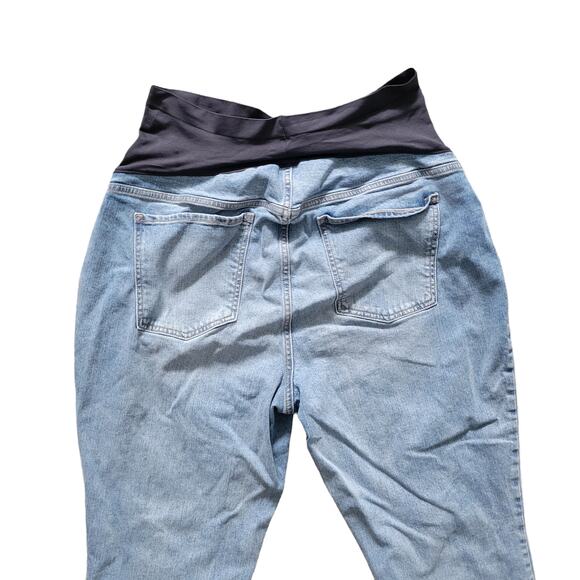 Old Navy Maternity Full Panel Cropped Step Hem Boyfriend Straight Jeans 20 Long - Picture 5 of 6